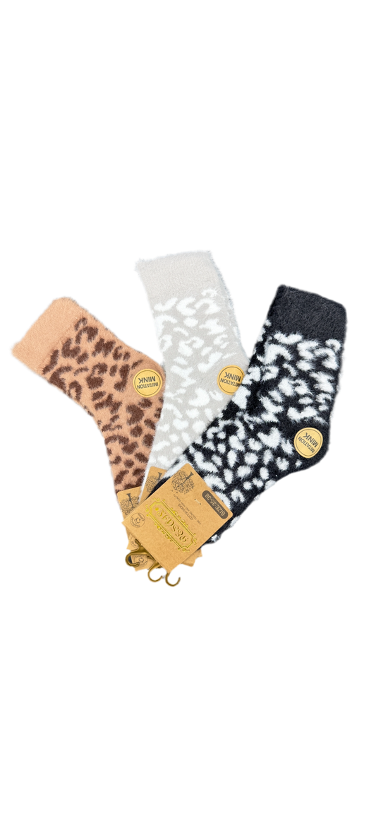 Leopard brown socks 3-pack
