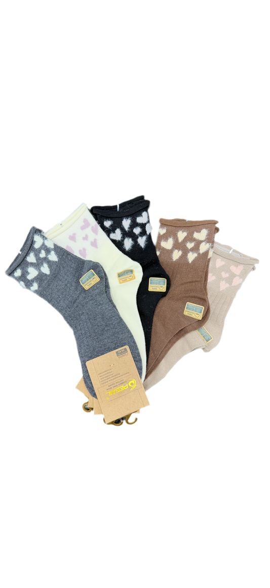 Fluffy Hearts socks 4-pack