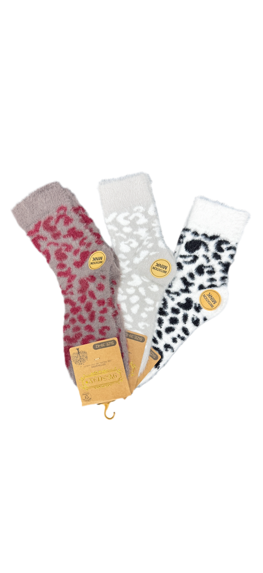 Leopard bordeaux socks 3-pack